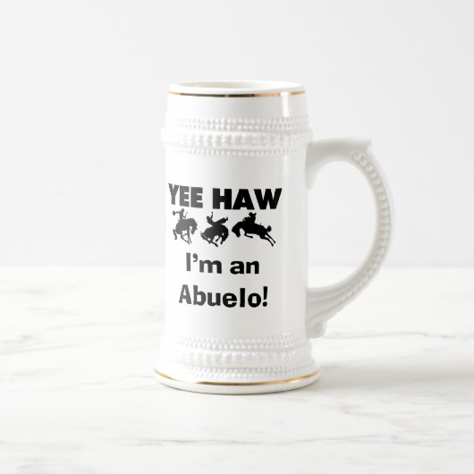 Yee Haw ich bin Abuelo-T - Shirt und Geschenke Bierglas (Rechts)
