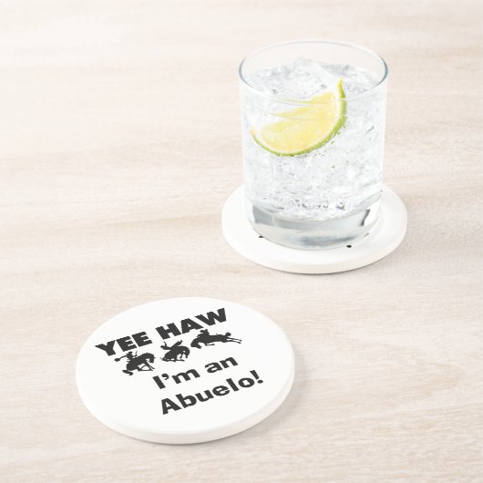Yee Haw ich bin Abuelo-T - Shirt und Geschenke Getränkeuntersetzer (Seite)