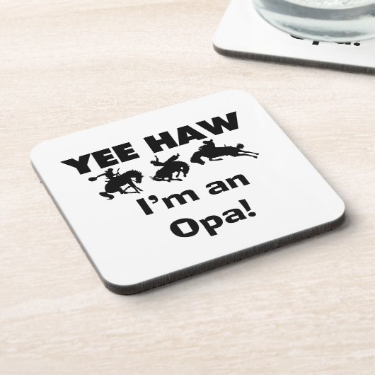 Yee Haw ich bin ein Opa-T - Shirt und Geschenke Getränkeuntersetzer (Linke Seite)
