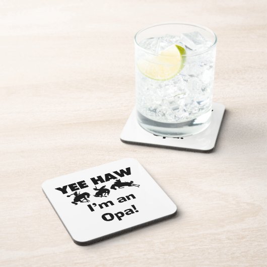 Yee Haw ich bin ein Opa-T - Shirt und Geschenke Getränkeuntersetzer (Rechte Seite)