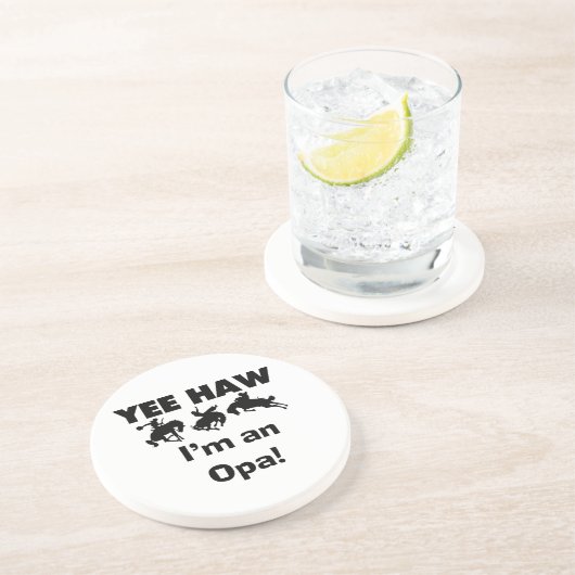 Yee Haw ich bin ein Opa-T - Shirt und Geschenke Getränkeuntersetzer (Seite)