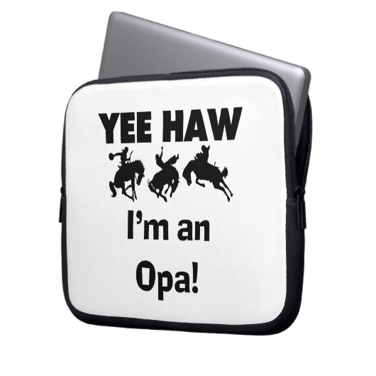 Yee Haw ich bin ein Opa-T - Shirt und Geschenke Laptopschutzhülle (Vorderseite Links)