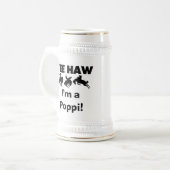 Yee Haw ich bin ein Poppi-T - Shirt und Geschenke Bierglas (Vorderseite Links)