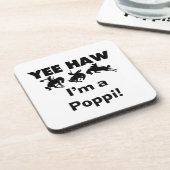 Yee Haw ich bin ein Poppi-T - Shirt und Geschenke Getränkeuntersetzer (Linke Seite)