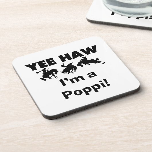 Yee Haw ich bin ein Poppi-T - Shirt und Geschenke Getränkeuntersetzer (Linke Seite)