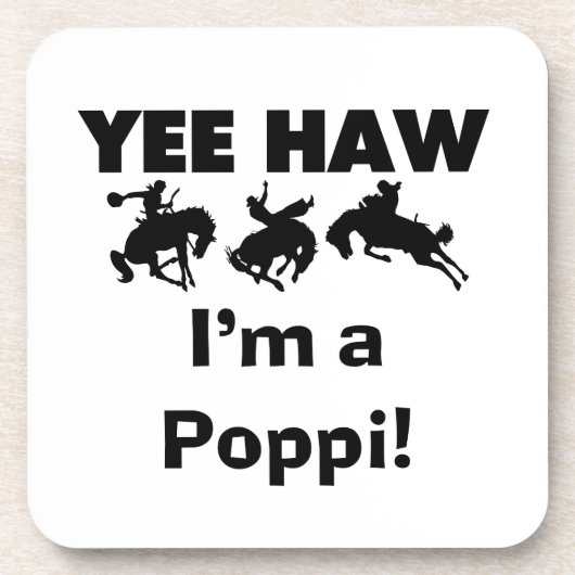Yee Haw ich bin ein Poppi-T - Shirt und Geschenke Getränkeuntersetzer (Vorderseite)