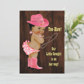 Yee-Haw! Kleines ethnisches Cowgirl-rustikale Einladung (Stehend Vorderseite)