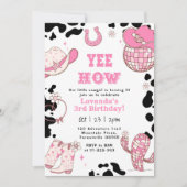 Yee Haw Rodeo Cowgirl Party Einladung (Vorderseite)