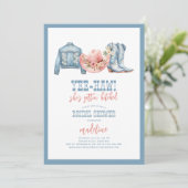 Yee-Haw Sie wird Bridal aufreißen Einladung (Stehend Vorderseite)