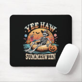 Yee Haw Summerween Cowboy Skeleton Western Hallowe Mousepad (Mit Mouse)