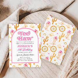 Yee Haw Western Cowgirl Fifth Rodeo 5th Birthday Einladung