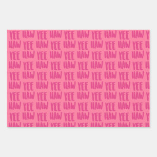 Yee Haw Wrapping Paper, Country Glam Gift Wrap Geschenkpapier Set
