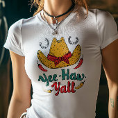 Yee Haw Y'all Cowgirl Hat Design Tri-Blend Shirt