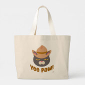 Yee Paw Cool Cowboy Hat Funny Cat Slogan Jumbo Stoffbeutel (Rückseite)