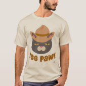 Yee Paw Niedlich Cowboy Hat Country Cat Slogan T-Shirt (Vorderseite)