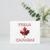 Yeeah Canada Flag Mapsleaf Post Card Postkarte (Stehend Vorderseite)