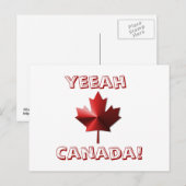 Yeeah Canada Flag Mapsleaf Post Card Postkarte (Vorne/Hinten)