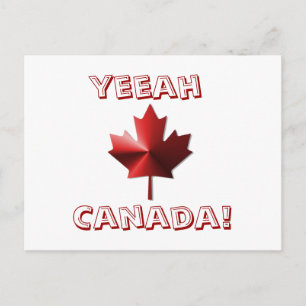 Yeeah Canada Flag Mapsleaf Post Card Postkarte