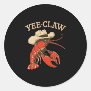 Yeeclaw Western Cowboy Flusskrebs-Sommer-Meeresfrü Runder Aufkleber
