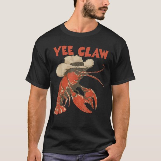 Yeeclaw Western Cowboy Langustinen-Kochfest Sommer T-Shirt (Vorderseite)