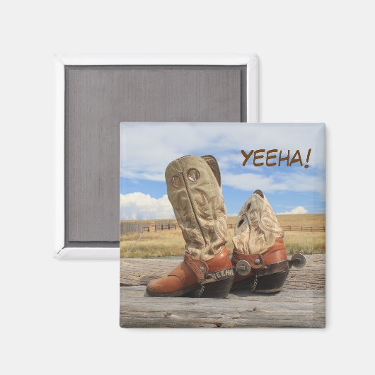 Yeeha Rustic Western Boot Magnet (Vorderseite/Rückseite)
