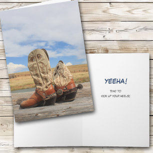 Yeeha! Western-Stiefel-Feier Alles-Gedenkkarte Karte