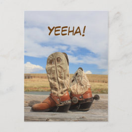 Yeeha! Western-Stiefel-Postkarte Postkarte