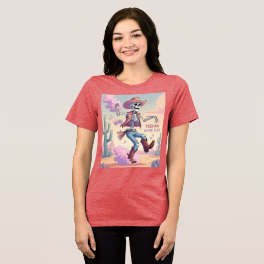 Yeehaw Bone Dust – Kickin’ Up Fun in the Desert! Tri-Blend Shirt (Vorderseite voll)