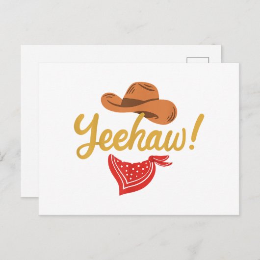 Yeehaw Cowboy Cowgirl Western Country Rodeo Postkarte (Vorne/Hinten)