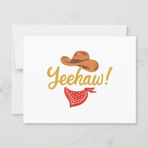 Yeehaw Cowboy Cowgirl Western Country Rodeo RSVP Karte