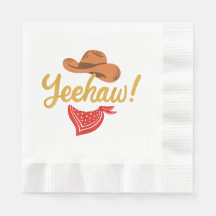 Yeehaw Cowboy Cowgirl Western Country Rodeo Serviette
