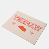 Yeehaw + Cowboy oder Cowgirl Fußmatte (Schrägansicht)