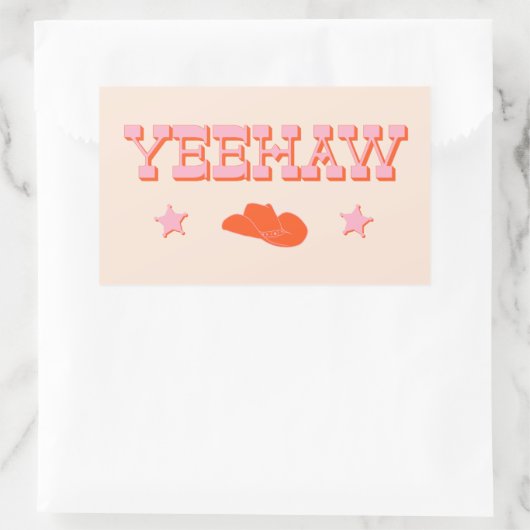 Yeehaw + Cowboy oder Cowgirl Rechteckiger Aufkleber (Tasche)