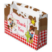 Yeehaw Cowboy Western Birthday Große Geschenktüte (Rückseite Schrägansicht)