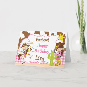 Yeehaw Cowgirl Western Birthday Party Karte