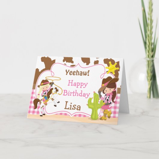 Yeehaw Cowgirl Western Birthday Party Karte (Vorderseite)