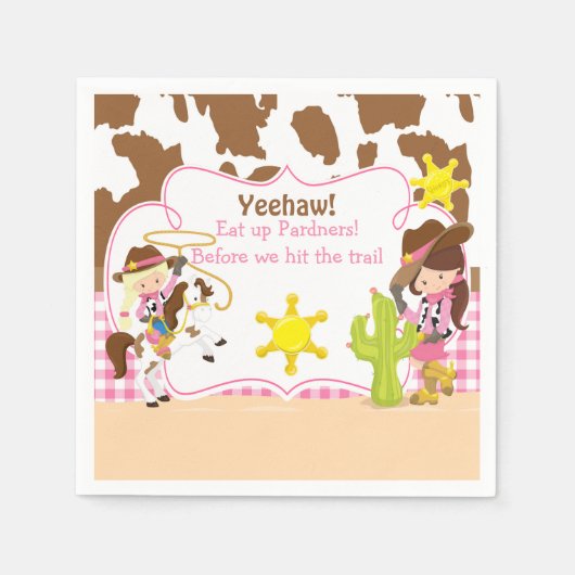 Yeehaw Cowgirl Western Birthday Party Serviette (Vorderseite)