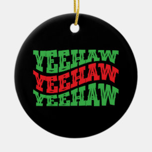 Yeehaw Cowgirl Western Vintage Cowboy Männer Fraue Keramik Ornament