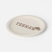 Yeehaw Hat My First Rodeo Birthday Neutral Party Pappteller (Schrägansicht)