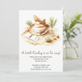 Yeehaw Jubilations: Wild West Cowboy Baby Shower Einladung (Stehend Vorderseite)