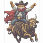 Yeehaw Kitty - Wild West Cat Cowboy Rodeo Aufkleber (Vorderseite)