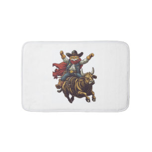 Yeehaw Kitty - Wild West Cat Cowboy Rodeo Badematte