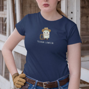 „Yeehaw-lloween!“ Lustiger Cowboy-Geist Halloween Tri-Blend Shirt