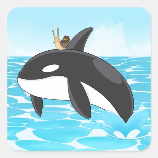 Yeehaw Orca Quadratischer Aufkleber (Vorderseite)
