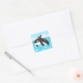 Yeehaw Orca Quadratischer Aufkleber (Umschlag)