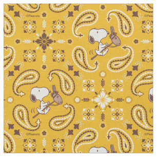 Yeehaw! Snoopy Cowboy Reitet auf einem Steckenpfer Stoff