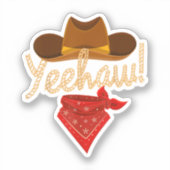 Yeehaw Western Country Howdy Southern Cowboy Yeh H Aufkleber (Vorderseite)