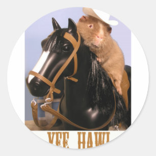 YeeHAW Wilbur Runder Aufkleber
