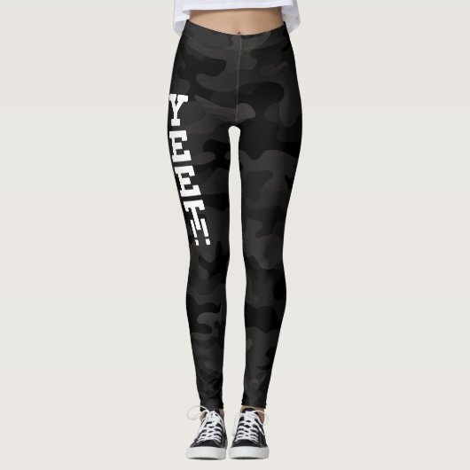 Yeet Black Stealth Camouflage Leggings (Vorderseite)