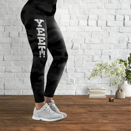 Yeet Black Stealth Camouflage Leggings